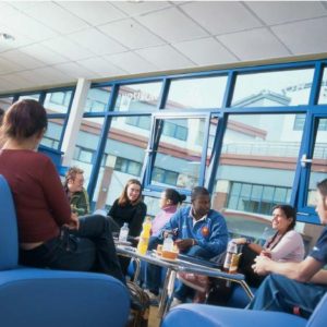 Students in the Horizon Bar, Broadstairs Campus.