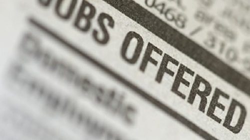 Job advert text in a newspaper