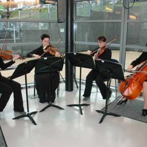 Student quartet plays for the Launch of the official launch of the Folkestone Campus (open 2007 - 2013)