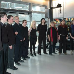 Students sing at the official launch of the Folkestone Campus (open 2007 - 2013).
